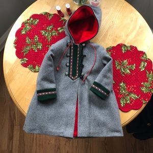 Vintage Little Girls Wool Coat